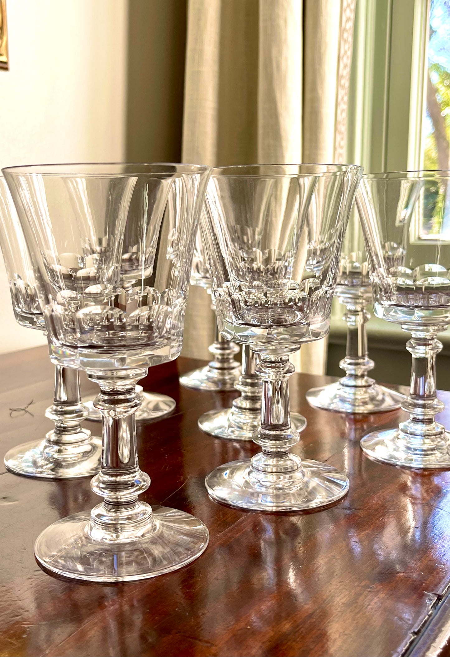 Set of 8 Vintage Fostoria Wine/Water Glasses, 1940-1970